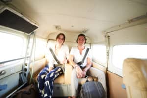 Dan Kelleghan and Katrina Hoenig on the way to Hamanasi resort in Belize