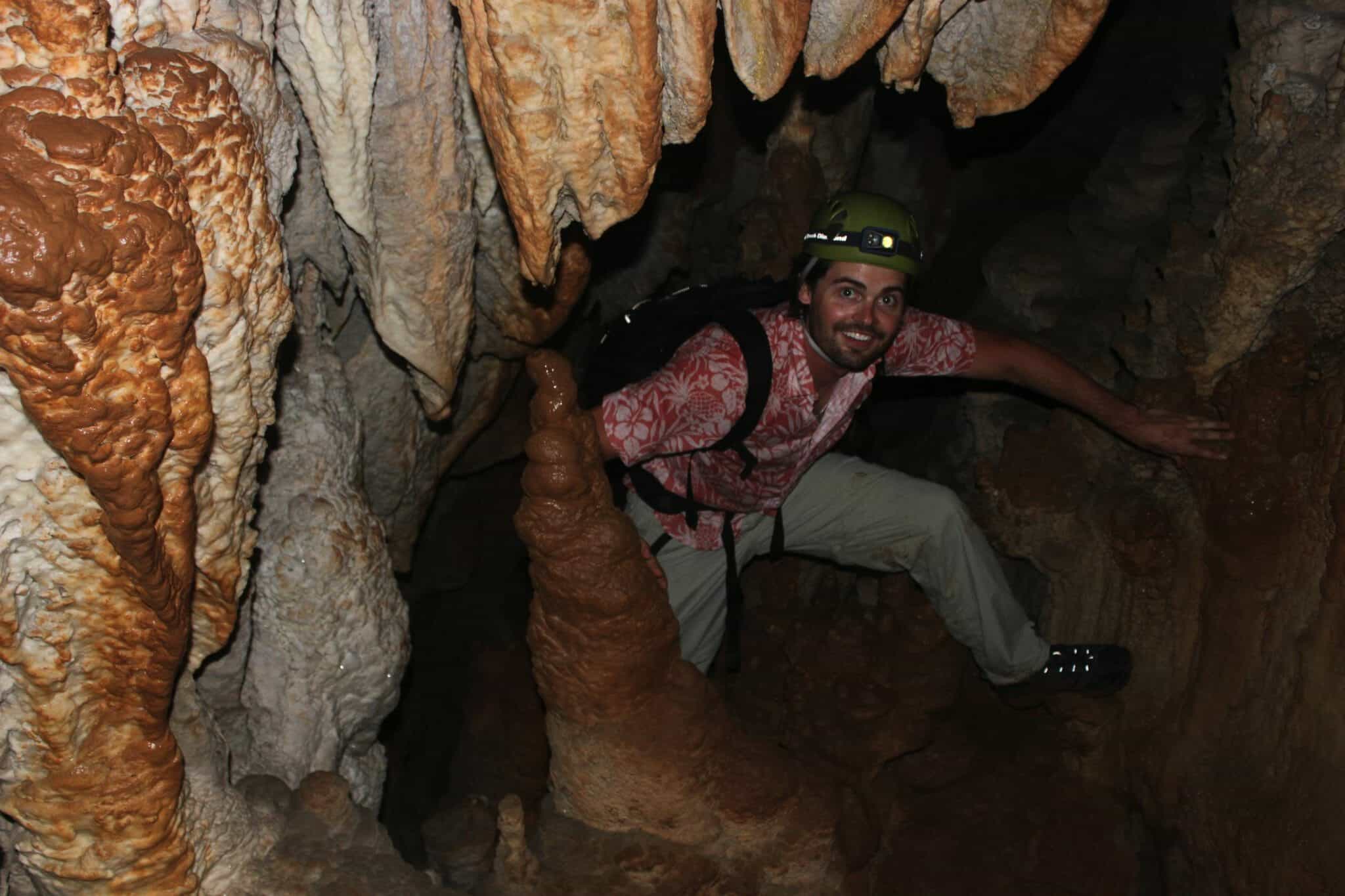 Cave explorer in Belize on trip with Hamanasi resort